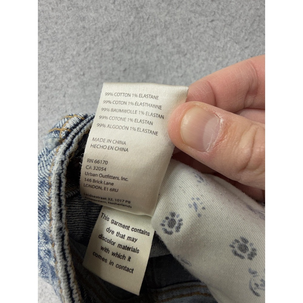 Pilcro Jeans Womens 30 Blue Med Wash Mid Rise Straight Distressed Denim - Picture 10 of 13